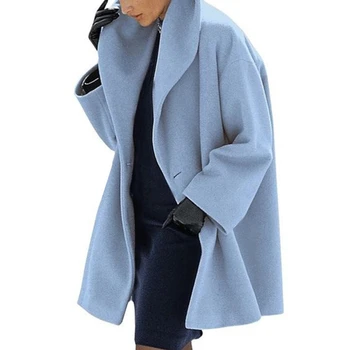 Двустороннее шерстяное пальто, осенне-зимнее пальто, Женское модное многоцветное шерстяное пальто с круглым вырезом и капюшоном