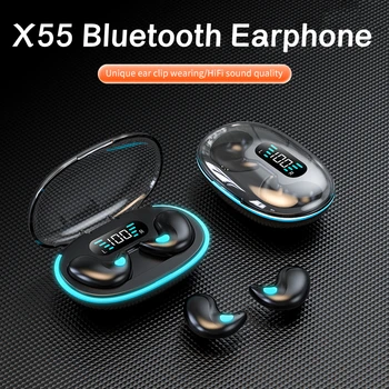 2023 Mini X55 Невидимые Беспроводные Наушники для сна IPX5 Водонепроницаемые Наушники BT5.3 Спортивные Bluetooth-Наушники Стерео Музыкальная Гарнитура