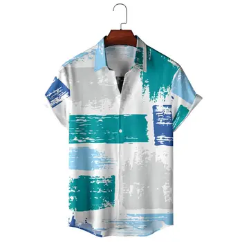 2023 Гавайская мужская рубашка с рисунком тропических фруктов, летний топ с коротким рукавом и ананасом, повседневная мужская одежда