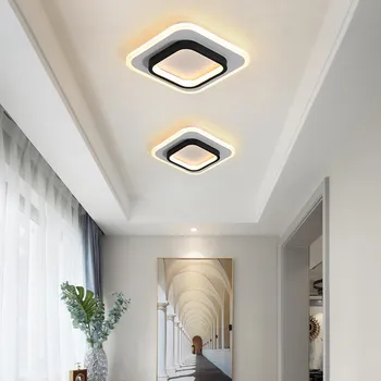 Современный светодиодный потолочный светильник, лампа для коридора, Квадратная круглая подвесная лампа, освещение для спальни, гостиной, художественное освещение диаметром 24 см