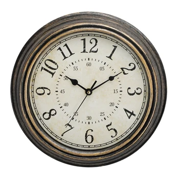 Настенные часы 12-дюймовые бесшумные кварцевые часы в американском стиле ретро в скандинавском стиле из пластика с трансграничной