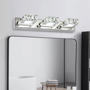 Современный светильник для зеркала в ванной комнате, светодиодный настенный хрустальный светильник с 3 головками, светильник для туалетного столика, Домашний декор, светильник для ванной комнаты