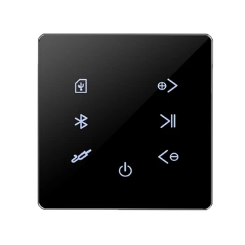 2X Bluetooth Усилитель в стене USB SD карта Музыкальная панель Умный дом Фоновая аудиосистема Стерео Ресторан отеля (черный)