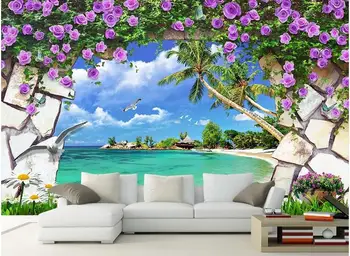 Пользовательские фото 3d обои нетканые фрески Современный цветок виноградная лоза природные пейзажи красивые 3d настенные фрески обои для гостиной