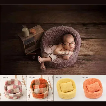 Легкий диван для новорожденных, полный комплект реквизита для фотосъемки, корзина-контейнер, кукла, реквизит для фотосъемки