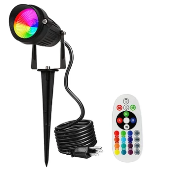Для нового стиля RGB COB Садовая лампа для газона Дорожный Пейзажный светильник Водонепроницаемые точечные лампы US Plug