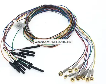 10 шт./лот, цветной кабель для ЭЭГ из ТПУ с позолоченной чашкой Din 1.5