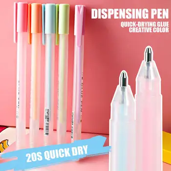 Дозирующая ручка Типа Macaron Цветная Быстросохнущая Diy Детская Ручная Работа Точечный Цветной Ручной Клей Высокой Вязкости D Q8w3