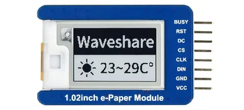 Модуль отображения электронных чернил Waveshare 1,02 дюйма, разрешение 128 * 80, черно-белый двухцветный, интерфейс SPI, со встроенным контроллером
