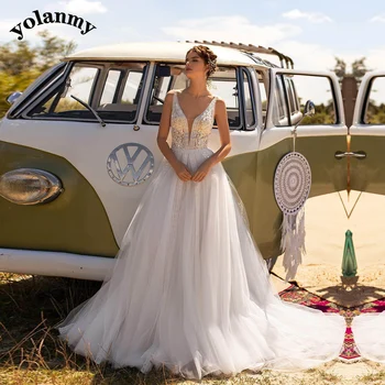 Свадебные платья YOLANMY 1 Fairytale Aline для свадьбы, сшитые на заказ, Vestidos De Novia Brautmode
