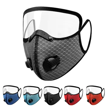 Прозрачные очки с дышащей сеткой PM 2.5 С активированным углем и фильтрами, Маска для лица, Хлопчатобумажная Моющаяся Многоразовая Пылезащитная маска для респиратора