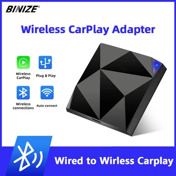 Binize Wireless CarPlay Adapter 2023 Apple Wireless CarPlay Dongle Plug & Play для OEM-Проводных автомобилей CarPlay