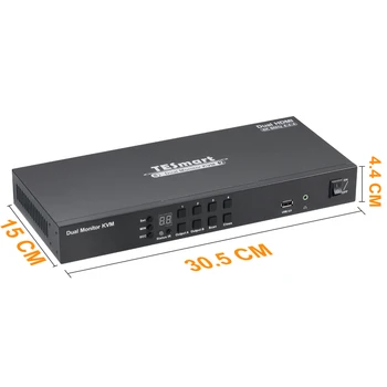 Переключатель TESmart 4x2 HDMI KVM 4-полосный Двойной монитор С расширенным дисплеем UHD 4K @ 60Hz USB-концентратор Переключение горячих клавиш Аудио с кабелями