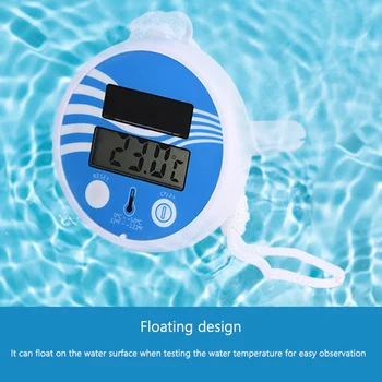 Солнечный жидкокристаллический поплавковый термометр с большим экраном, высокоточный измеритель температуры в бассейне, цифровой дисплей, энергосбережение
