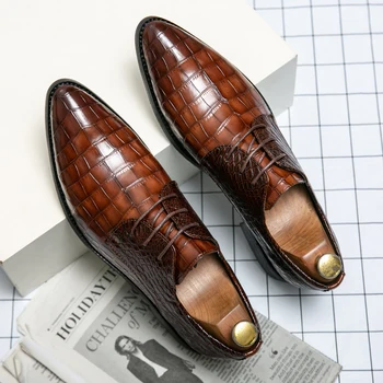 Итальянские туфли-оксфорды, мужские роскошные свадебные туфли из змеиной кожи, модельные туфли с острым носком, классические оригинальные туфли-дерби, большие размеры 38-48