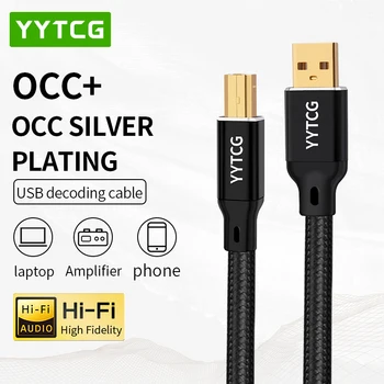 YYTCG Hi-Fi USB кабель Высокого Качества OCC с серебряным покрытием DAC A-B C-B C-C Цифровой AB Аудио Тип A-Тип B Hi-Fi USB кабель Typec