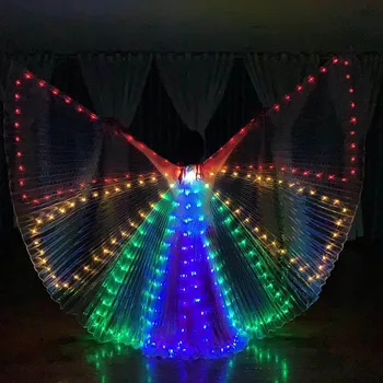 Светодиодные крылья для танца живота, Красочный костюм для выступлений, Аксессуары для танцев, светодиодные крылья для девочек, Реквизит, светодиодные крылья Бабочки