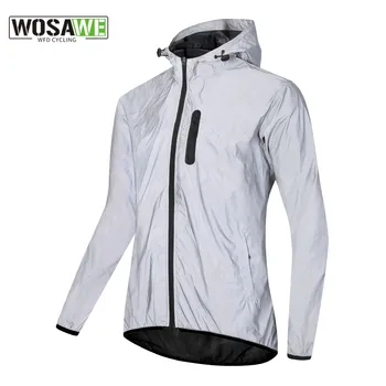 Полностью светоотражающая куртка WOSAWE с капюшоном, Водонепроницаемая Ветрозащитная куртка для Мужчин И женщин, Пеший Туризм, Велоспорт, Защитный жилет для бега