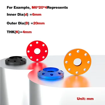 Декоративная прокладка из алюминиевого Сплава с восемью отверстиями/Цветная шайба диска M6M8