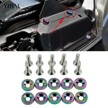 M6 Алюминий 10 шт./упак. Автомобильные Модифицированные Шестигранные Крепежные Детали Шайба для Крыльев JDM Бампер Двигатель Вогнутые винты