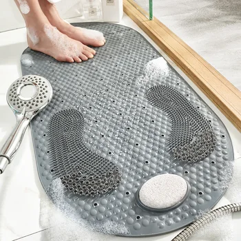 Новый стиль, ПВХ, нескользящий коврик для туалета, ванной комнаты, бытовой коврик для пола из шлифованного камня, душевой, массажный коврик для ног