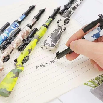 1 шт. Гелевая ручка в форме пистолета 0,5 мм Креативная ручка для подписи Черными чернилами Детские Студенческие игрушки Письменные принадлежности Kawaii Канцелярские товары Детский подарок