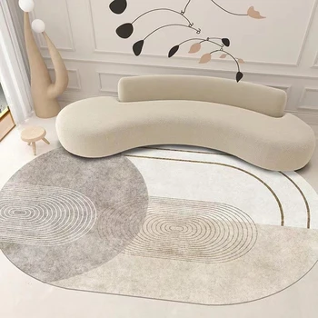 Двойной круглый Журнальный столик для гостиной, ковер для дома, абстрактный однотонный коврик, Прикроватный коврик для спальни в форме личности, Коврики для проживания в семье