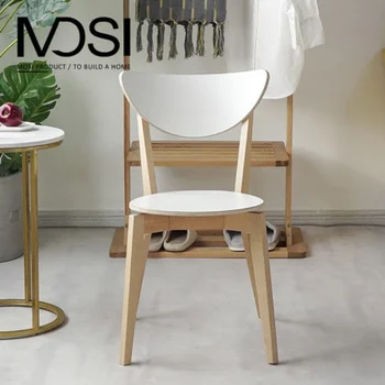 Стул Milla из массива дерева, скандинавский кофейный стул, обеденный стул со спинкой для посетителей, компьютерный стул для переговоров, современное простое специальное предложение