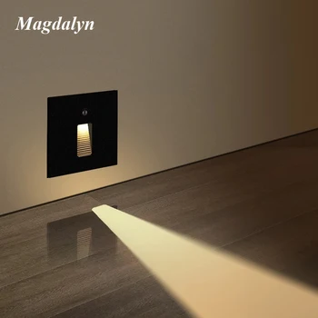 Magdalyn Водонепроницаемая внешняя магнитная лестничная лампа, датчик шага, светодиодное настенное освещение, домашний алюминиевый светильник для внутренней лестницы