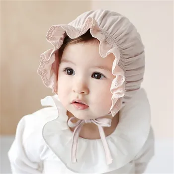 Кружевная шапочка для новорожденных, Милая Хлопковая детская шапочка для маленьких девочек, Кепка Принцессы, Летняя шляпка от Солнца для Малышей, подарки для Девочек