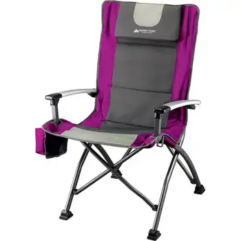Походный стул Ozark Trail с высокой спинкой, розовый, с подстаканником, карманом и подголовником, для взрослых