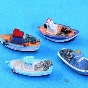Ремесленное домашнее настольное украшение 2 * 3 * 5 см наугад, лодка, рыболовный корабль, игрушка 