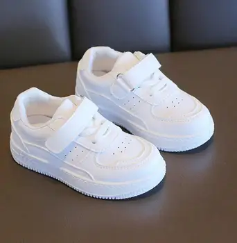 Детская Повседневная обувь Сетчатые кроссовки Для мальчиков Спортивные Дышащие Теннисные кроссовки Для Маленьких девочек Весенние Модные Белые кроссовки для бега