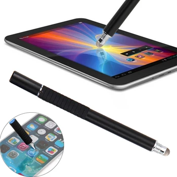 2 В 1 Емкостные ручки для рисования, проводящий тканевый наконечник, ручка с сенсорным экраном, стилус для планшета
