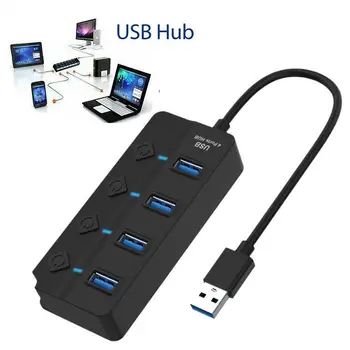 USB-концентратор 3.0 Концентратор USB 3 USB 2.0 Мульти USB-разветвитель Адаптер питания 4 порта Множественный расширитель 2.0 с переключателем Для ПК Аксессуары Новые