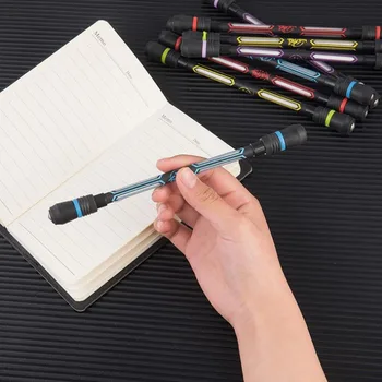 Светящиеся Вращающиеся Шариковые ручки Вращающаяся Игровая ручка для детей легкая Красочная Яркая светодиодная Креативная вспышка Подарочная игрушка Школьные принадлежности