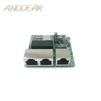 3-портовый модуль гигабитного коммутатора широко используется в светодиодной линии 5-портовый модуль мини-коммутатора с контактным портом 10/100/1000 м, материнская плата PCBA