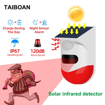 Наружная солнечная инфракрасная сигнализация PIR Smart WiFi Siren Водонепроницаемый беспроводной датчик стробоскопа 433 МГц Доступно несколько версий