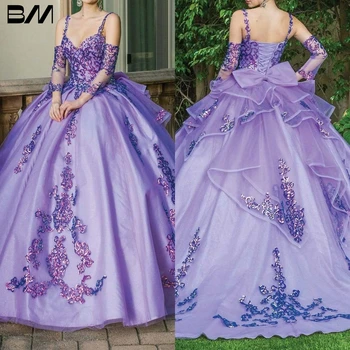 Бальное платье С Мерцающей Аппликацией, Пышное Платье 2023 С Бантом, Украшенное Узорчатыми Блестками, Коктейльные Платья Vestidos De Baile