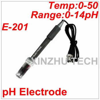 РН-метр Высокоточный E-201 лабораторный PH-электрод, Температура композитного электрода PH 0-50 Градусов, Диапазон измерения PH 0-14