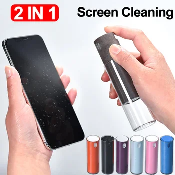 Спрей для очистки мобильных экранов 2 в 1, средство для очистки экрана компьютера, удаление пыли, ткань из микрофибры, Волшебный инструмент для полировки iPhone