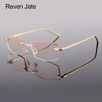 Очки Без оправы Reven Jate, Оправа из сплава Металла, Очки для глаз, Оптические очки, Линзы для очков по рецепту, Форма линз по индивидуальному заказу