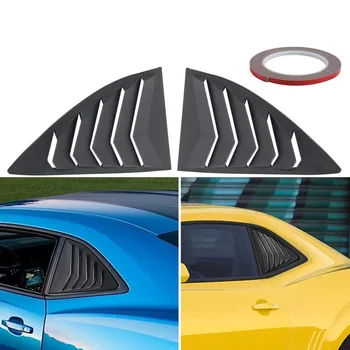 Жалюзи на боковые стекла, матовый черный, совместим с Chevrolet Chevy Camaro 2010 - 2015, солнцезащитный козырек на лобовое стекло, стиль Lambo