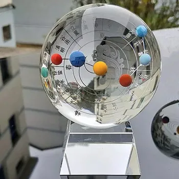 80 мм Хрустальный шар Полированная Сфера Фэн-Шуй Стеклянный Шар 12 солнечных терминов планеты солнечной системы Ремесло Домашний Декор Подарки Для Астрофилов