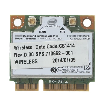 3160 3160HMW двухдиапазонная 2,4 + 5G 433 Мбит/с 802.11a/b/g/n WiFi BT 4,0 беспроводная карта переменного тока half Mini PCI-E для HP SPS 784638-005