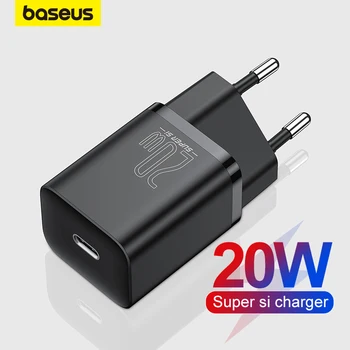 Baseus 20 Вт PD Super Si USB C Зарядное Устройство Для iPhone 12 Pro Max Поддержка QC3.0 Быстрая Зарядка Портативное зарядное устройство для телефона iP 11 Pro Max