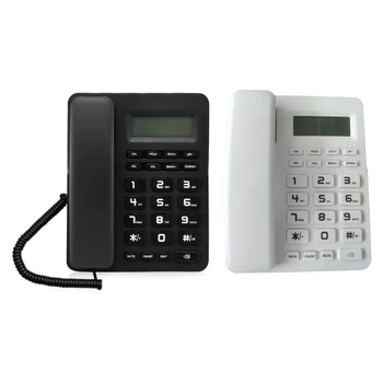 Проводной Стационарный телефон VTC-500 с Большой Кнопкой и ЖК-дисплеем для Пожилых Людей, Настольный Настенный Телефон для Дома и Офиса HXBE