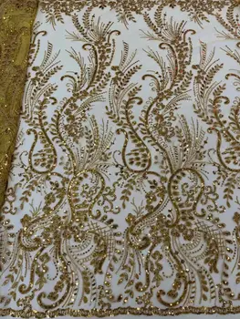 Африканская Бархатная Кружевная ткань с блестками 2022 Высококачественный Кружевной материал Нигерийская французская Кружевная ткань для свадебного Материала