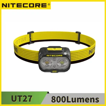 Налобный фонарь NITECORE UT27 800 люмен USB Перезаряжаемый двухлучевой светильник Съемная аккумуляторная фара Troch