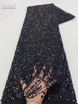 Роскошная французская кружевная ткань с вышивкой Жениха в африканском Нигерийском стиле С блестками, ткань Для Свадебного платья, XZX5421P